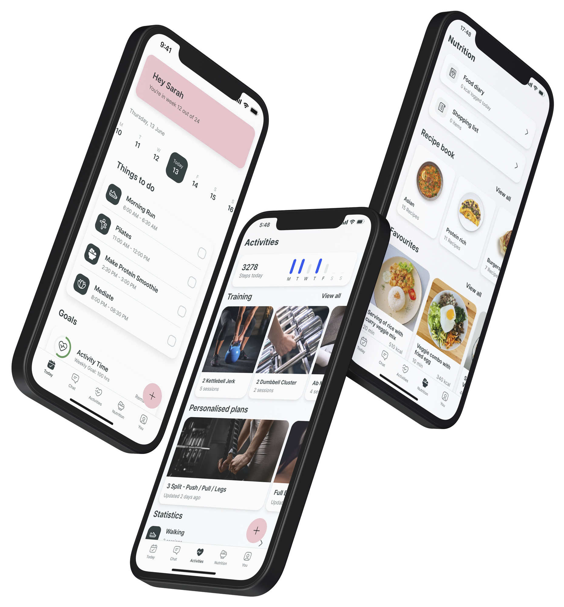 A mockup of the coaching app showcasing the features.